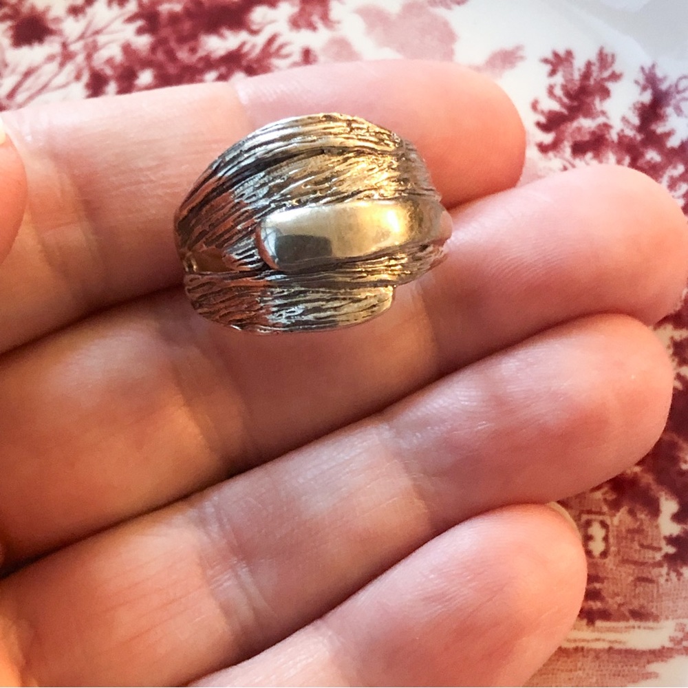 Vtg 925 sterling silver HG Hagit Gorali ring sz 9.75 Brutalist - Picture 8 of 14